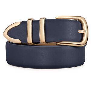 Women Leather Belt With Gold Buckle Ladies Fashion Faux Leather Waist Belt For🐬